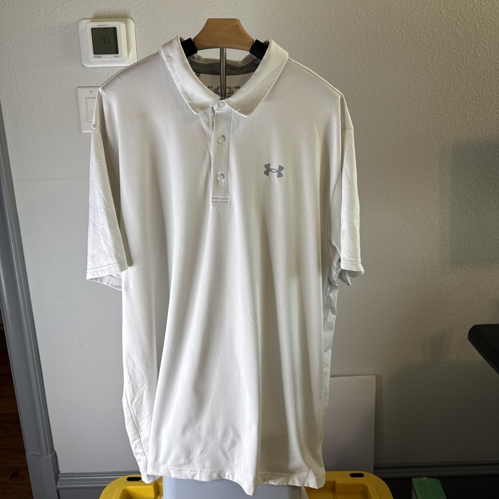 Under Armour The Playoff‎ Golf Polo Shirt Men's White Size XXXL